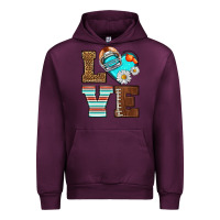 Mauve Wine American Football love and helmet Urban Hoodie - NancyCooperArtShop