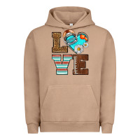 Pigment Burro American Football love and helmet Urban Hoodie - NancyCooperArtShop