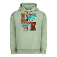 Pigment Oil Green American Football love and helmet Urban Hoodie - NancyCooperArtShop