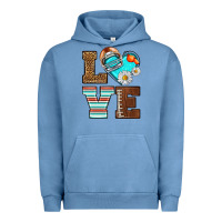 Pigment Pebble Blue American Football love and helmet Urban Hoodie - NancyCooperArtShop