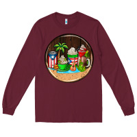 Burgundy puerto rico coasters Long Sleeve Tee - AdoDesignShop