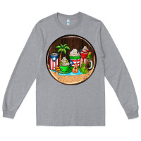 Heather Grey puerto rico coasters Long Sleeve Tee - AdoDesignShop