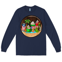 Navy puerto rico coasters Long Sleeve Tee - AdoDesignShop