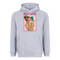 Heather Grey self love is the best love Heavyweight Hoodie - MaliasSmallBusiness