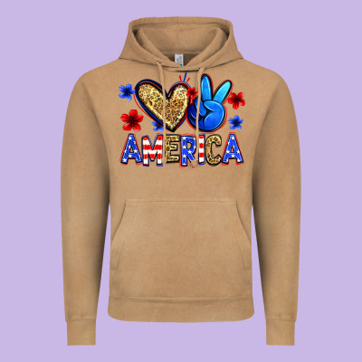 Peace Love America Vintage Hoodie Designed By Zillion Design Studio