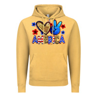 Vintage Mustard peace love america Vintage Hoodie - Zillion Design Studio