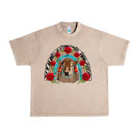 French Oak brown baby cow floral rose rainbow Urban Heavy Tee - BarkalooDesign