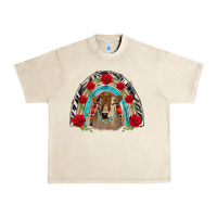 Sandshell brown baby cow floral rose rainbow Urban Heavy Tee - BarkalooDesign