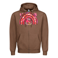 Chestnut valentines day rainbow with heart Zipper Hoodie - NancyCooperArtShop