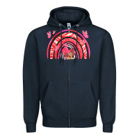 Navy valentines day rainbow with heart Zipper Hoodie - NancyCooperArtShop