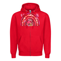 Red valentines day rainbow with heart Zipper Hoodie - NancyCooperArtShop