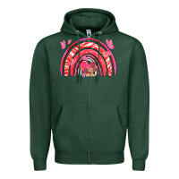 Sports Green valentines day rainbow with heart Zipper Hoodie - NancyCooperArtShop