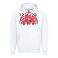 White valentines day rainbow with heart Zipper Hoodie - NancyCooperArtShop