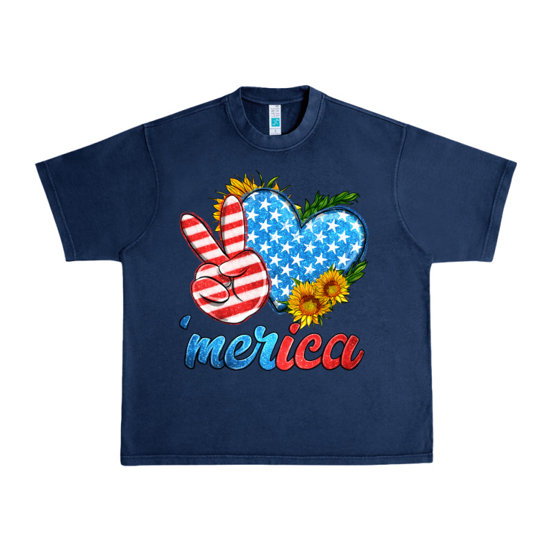 America With Heart Urban Heavy Tee by HRA Design Shop | Teevron