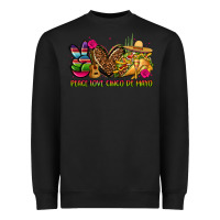Black peace love cinco de mayo Heavyweight Sweatshirt - CTS Tumbler Store