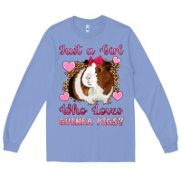 Colony Blue Just A Girl Love Who Loves Guinea Pigs Long Sleeve Tee - Artiststas