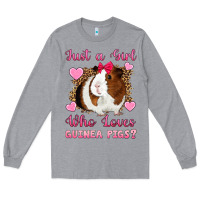 Heather Grey Just A Girl Love Who Loves Guinea Pigs Long Sleeve Tee - Artiststas