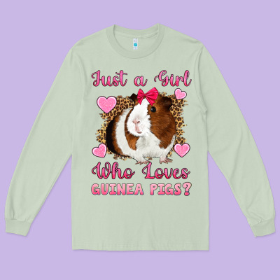 Just A Girl Love Who Loves Guinea Pigs Long Sleeve Tee Designed By Artiststas