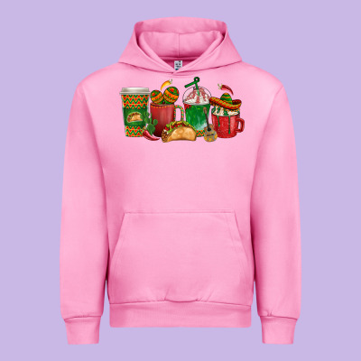 Tacos Coffee Cups Urban Hoodie Designed By Texasbilliewilder