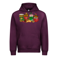Mauve Wine Tacos Coffee Cups Urban Hoodie - texasbilliewilder