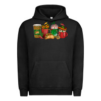 Pigment Black Tacos Coffee Cups Urban Hoodie - texasbilliewilder