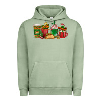 Pigment Oil Green Tacos Coffee Cups Urban Hoodie - texasbilliewilder