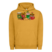 Pigment Peanut Butter Tacos Coffee Cups Urban Hoodie - texasbilliewilder