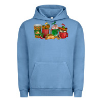 Pigment Pebble Blue Tacos Coffee Cups Urban Hoodie - texasbilliewilder
