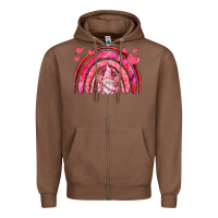 Chestnut valentines day rainbow with cupid gnome Zipper Hoodie - NancyCooperArtShop
