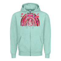 Valentines Day Rainbow With Cupid Gnome Zipper Hoodie | Teevron