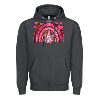 Smoke valentines day rainbow with cupid gnome Zipper Hoodie - NancyCooperArtShop