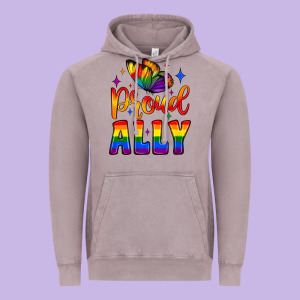 Proud Ally Vintage Hoodie Designed By Jahusdesignshop