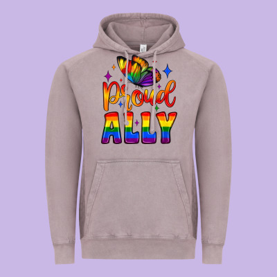 Proud Ally Vintage Hoodie Designed By Jahusdesignshop