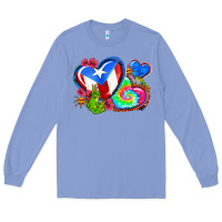 Colony Blue western leopard puerto rico hearts Long Sleeve Tee - AdoDesignShop