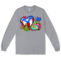 Heather Grey western leopard puerto rico hearts Long Sleeve Tee - AdoDesignShop