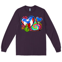 Plum western leopard puerto rico hearts Long Sleeve Tee - AdoDesignShop