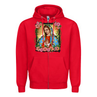 Red lady of guadalupe portrait Zipper Hoodie - BarkalooDesign