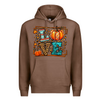 Chestnut Fall Autumn Leopard Love Pumpkin Premium Hoodie - LillyAllenDesigns