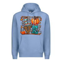 Colony Blue Fall Autumn Leopard Love Pumpkin Premium Hoodie - LillyAllenDesigns