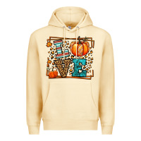 Pina Colada Fall Autumn Leopard Love Pumpkin Premium Hoodie - LillyAllenDesigns