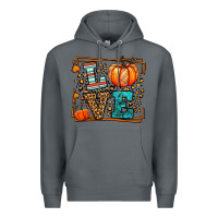 Rock Fall Autumn Leopard Love Pumpkin Premium Hoodie - LillyAllenDesigns