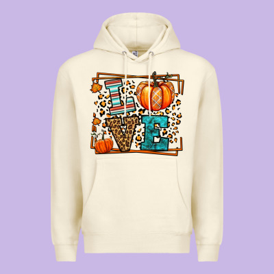 Fall Autumn Leopard Love Pumpkin Premium Hoodie Designed By Lillyallendesigns