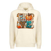 Sandshell Fall Autumn Leopard Love Pumpkin Premium Hoodie - LillyAllenDesigns