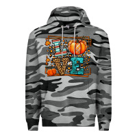 Slate Camo Fall Autumn Leopard Love Pumpkin Premium Hoodie - LillyAllenDesigns