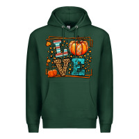 Sports Green Fall Autumn Leopard Love Pumpkin Premium Hoodie - LillyAllenDesigns