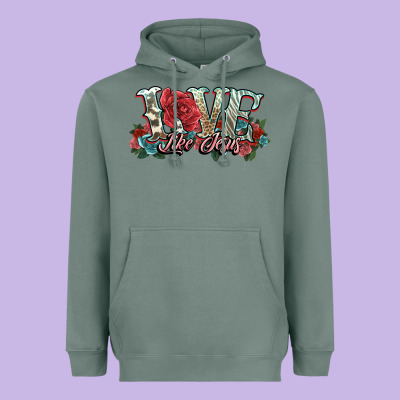 Love Like Jesus Roses Heavyweight Hoodie Designed By Nancycooperartshop