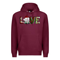 Burgundy love christmas gnome Premium Hoodie - AdoDesignShop