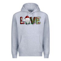 Heather Grey love christmas gnome Premium Hoodie - AdoDesignShop