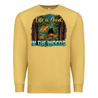 Antique Gold life is good in the woods Premium Sweatshirt - NancyCooperArtShop