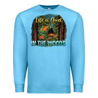 Ocean Blue life is good in the woods Premium Sweatshirt - NancyCooperArtShop